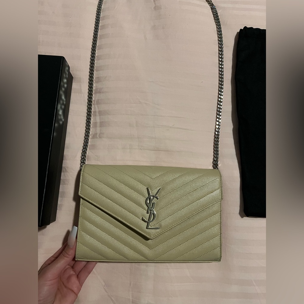YSL Nude Clutch Chain Bag